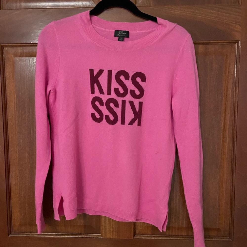 J Crew 100% Cashmere Pink Sweater